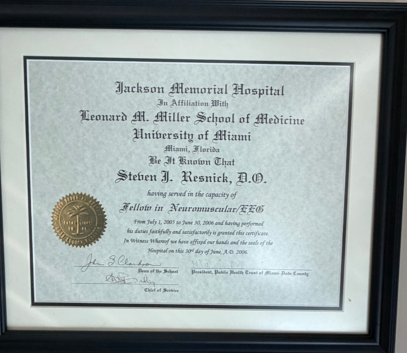 Fellowship diploma.